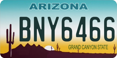 AZ license plate BNY6466