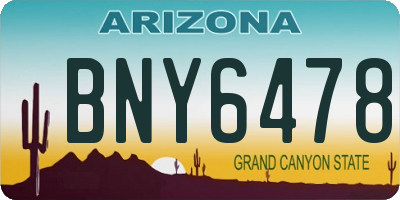 AZ license plate BNY6478