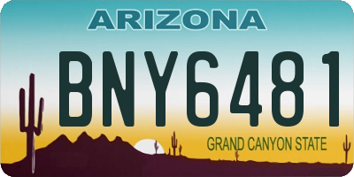 AZ license plate BNY6481
