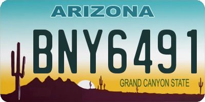 AZ license plate BNY6491