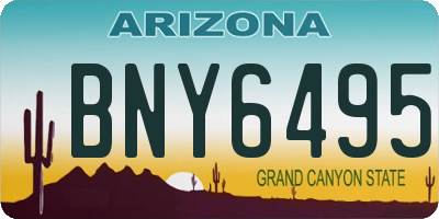 AZ license plate BNY6495