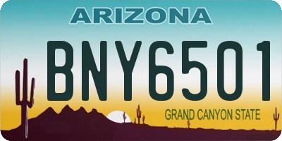 AZ license plate BNY6501