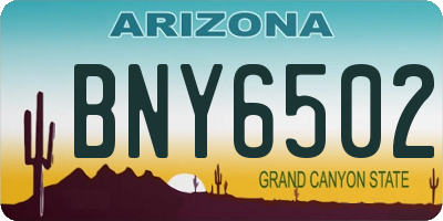 AZ license plate BNY6502