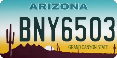AZ license plate BNY6503