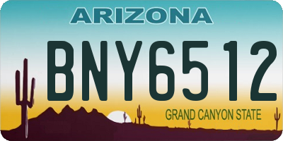 AZ license plate BNY6512