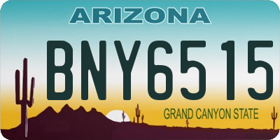 AZ license plate BNY6515