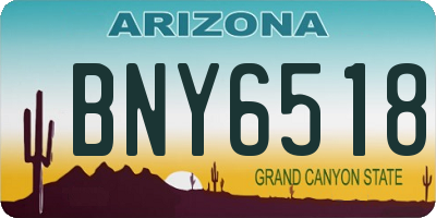AZ license plate BNY6518