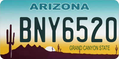 AZ license plate BNY6520