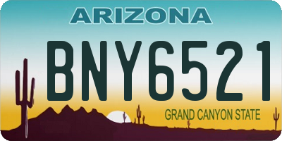 AZ license plate BNY6521