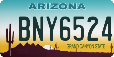 AZ license plate BNY6524