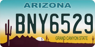 AZ license plate BNY6529