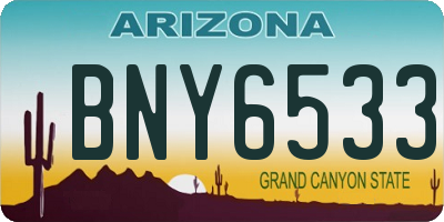 AZ license plate BNY6533