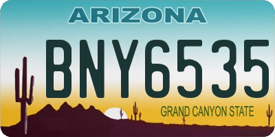 AZ license plate BNY6535