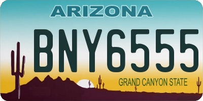 AZ license plate BNY6555