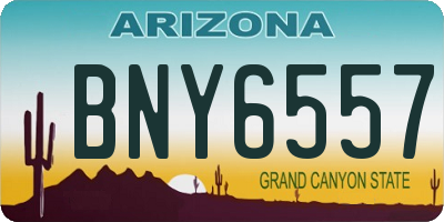 AZ license plate BNY6557