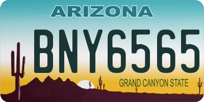AZ license plate BNY6565