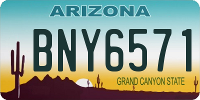 AZ license plate BNY6571