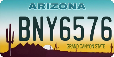 AZ license plate BNY6576