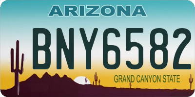 AZ license plate BNY6582