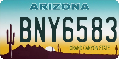 AZ license plate BNY6583