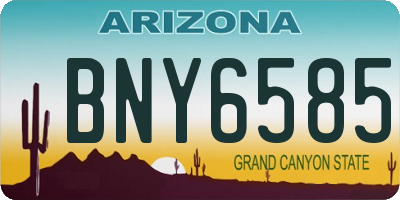 AZ license plate BNY6585