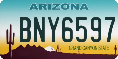 AZ license plate BNY6597