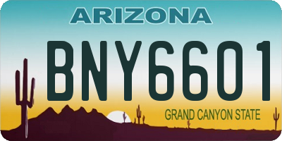 AZ license plate BNY6601