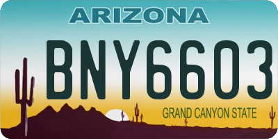 AZ license plate BNY6603