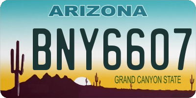 AZ license plate BNY6607