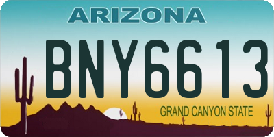 AZ license plate BNY6613