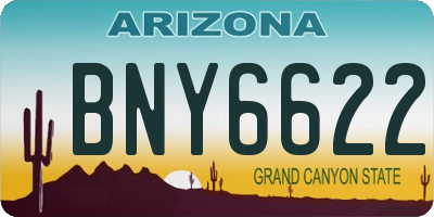 AZ license plate BNY6622