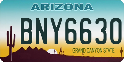 AZ license plate BNY6630