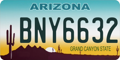 AZ license plate BNY6632