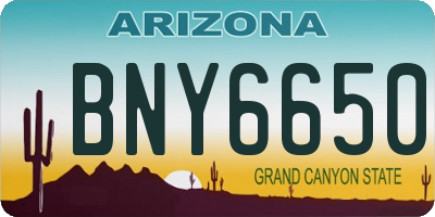 AZ license plate BNY6650