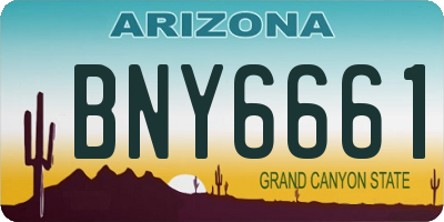 AZ license plate BNY6661