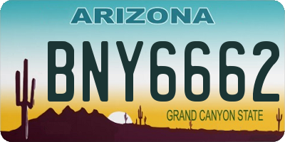 AZ license plate BNY6662