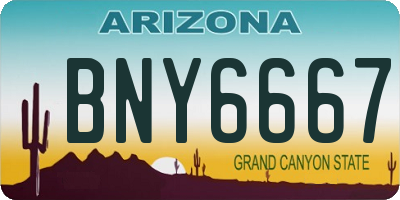 AZ license plate BNY6667
