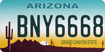 AZ license plate BNY6668