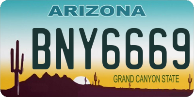 AZ license plate BNY6669