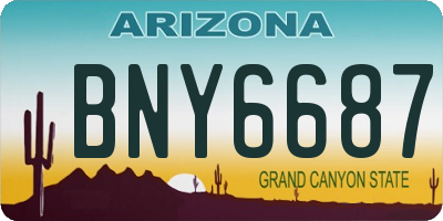AZ license plate BNY6687
