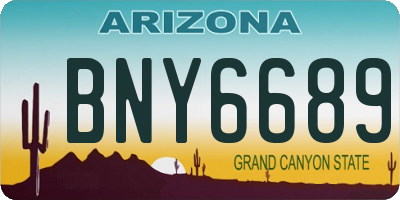 AZ license plate BNY6689
