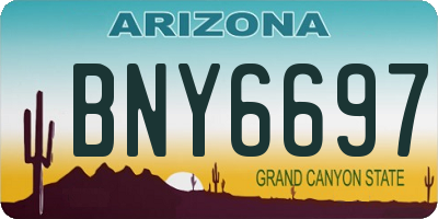 AZ license plate BNY6697