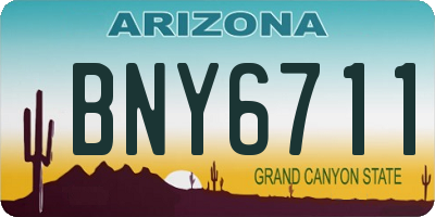AZ license plate BNY6711