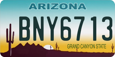AZ license plate BNY6713