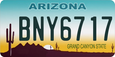 AZ license plate BNY6717