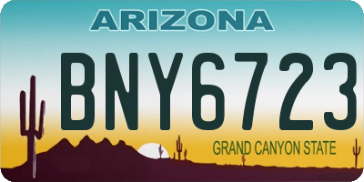 AZ license plate BNY6723