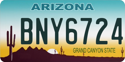 AZ license plate BNY6724