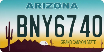 AZ license plate BNY6740