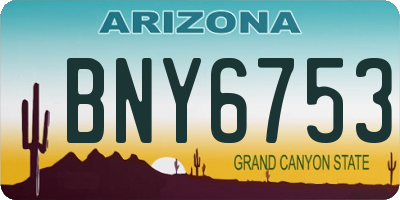 AZ license plate BNY6753
