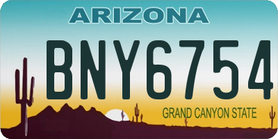 AZ license plate BNY6754
